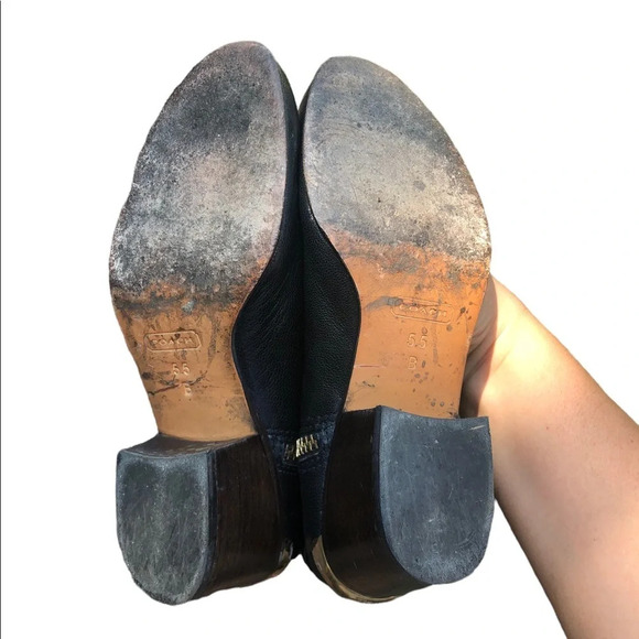 COACH PAULINE ANKLE ZIP BLACK LEATHER BOOTS - Picture 6 of 7